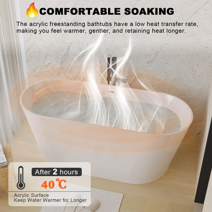 Glossy freestanding bathtub white acrylic with toe-tap drain HouseOfZazla on Tampa Home & Garden Store