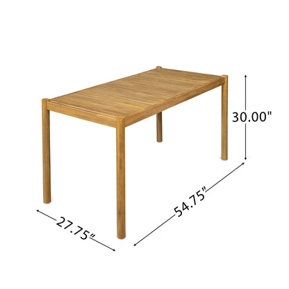 5 Piece Acacia Wood Patio Dining Set and Chairs