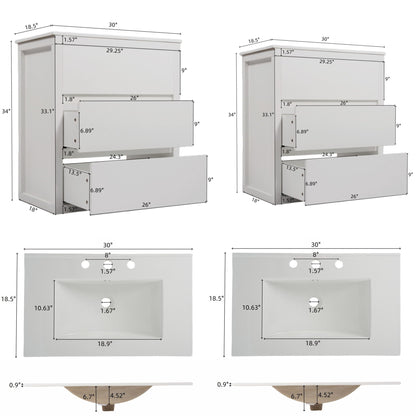 Wood double sink bathroom vanity and cabinet set by HouseOfZazla white finish two vanities on Tampa Home & Garden Store