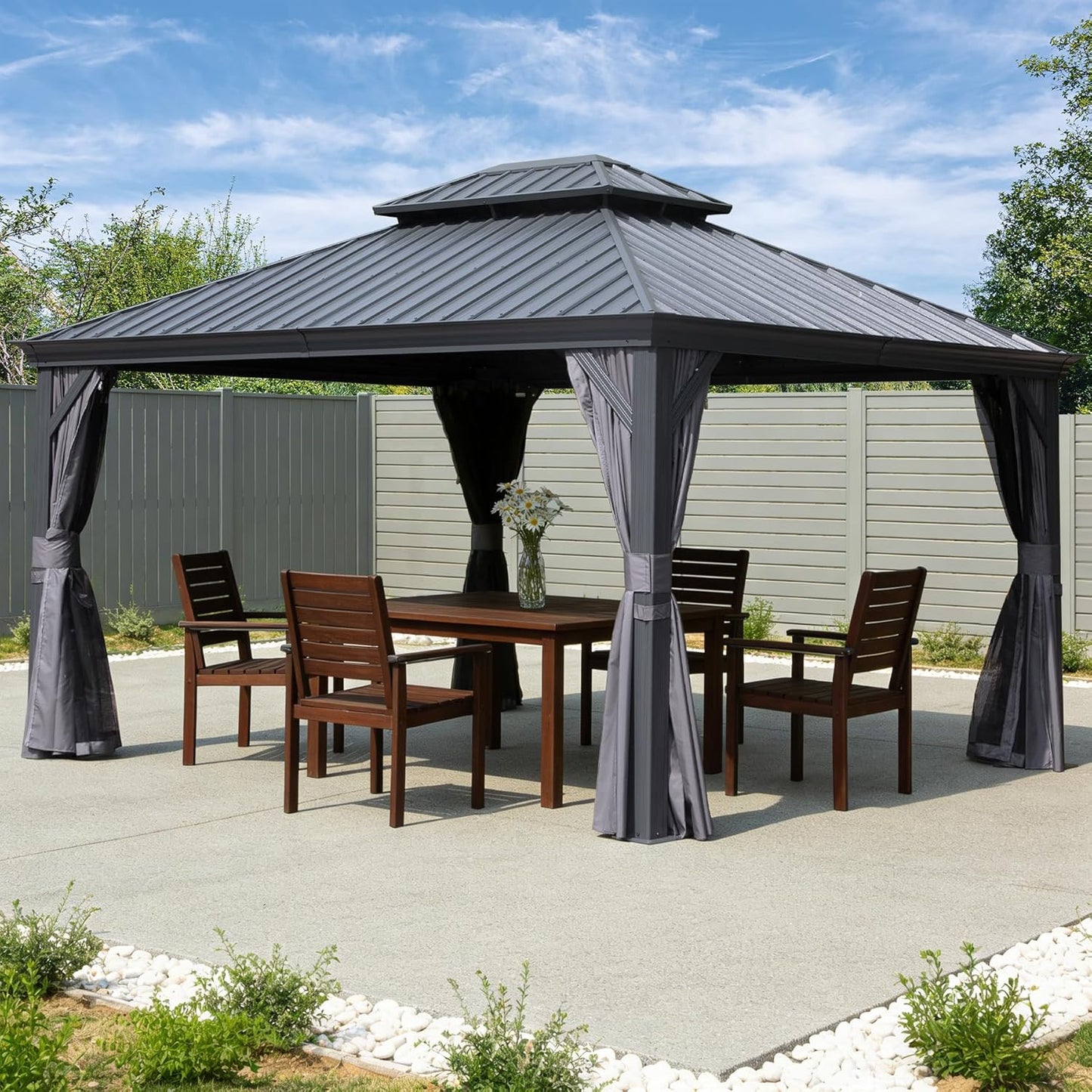 11 X 13 Ft Outdoor Gazebo and a Steel Cover