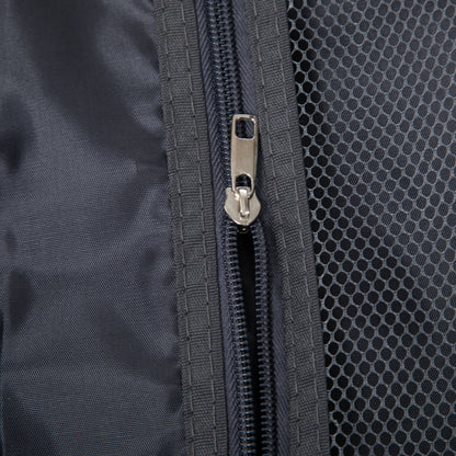 Luggage set zipper close-up on dark navy fabric, HouseOfZazla ABS spinner wheels on Tampa Home & Garden Store