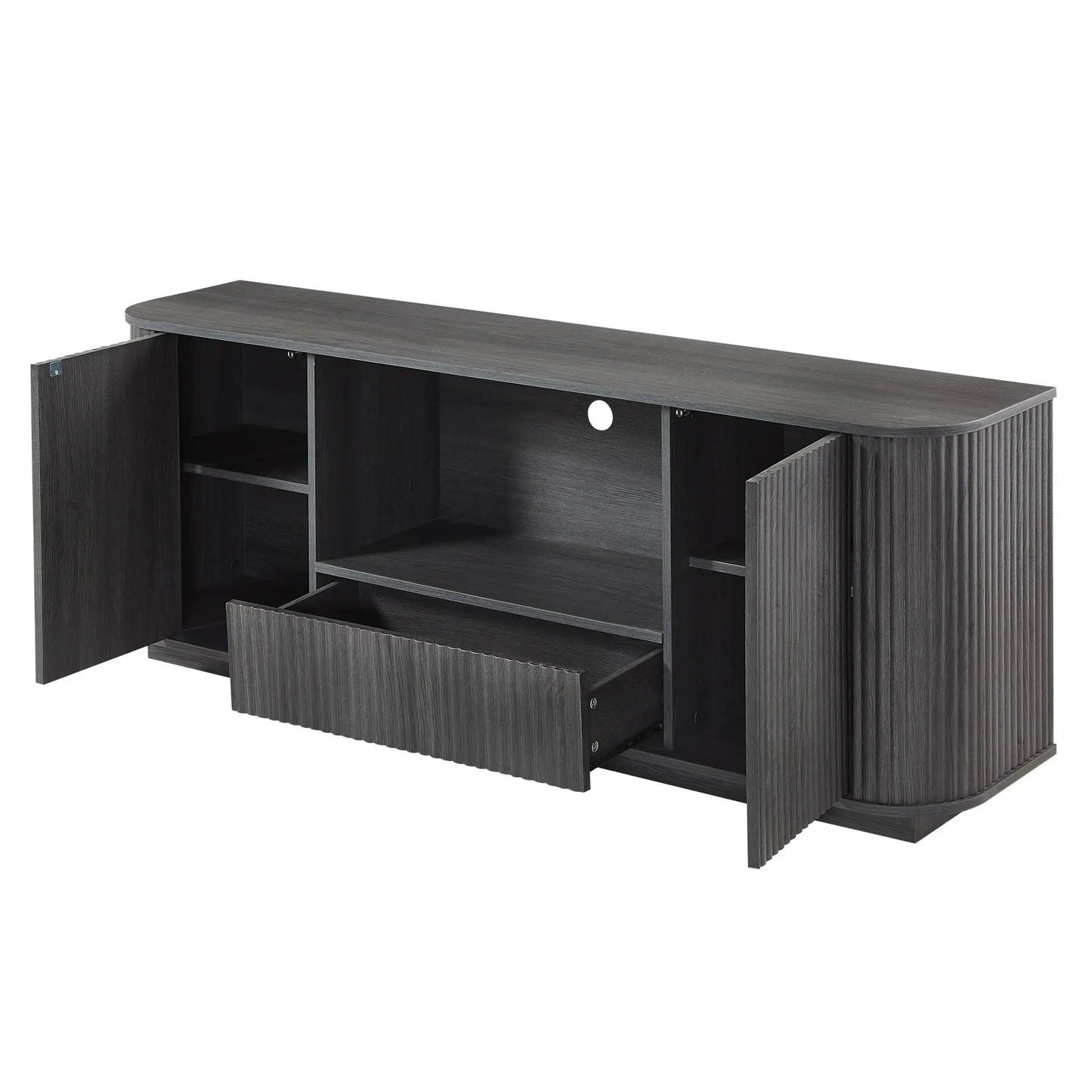 Modern Wavy TV Stand Sideboard with Cabinet