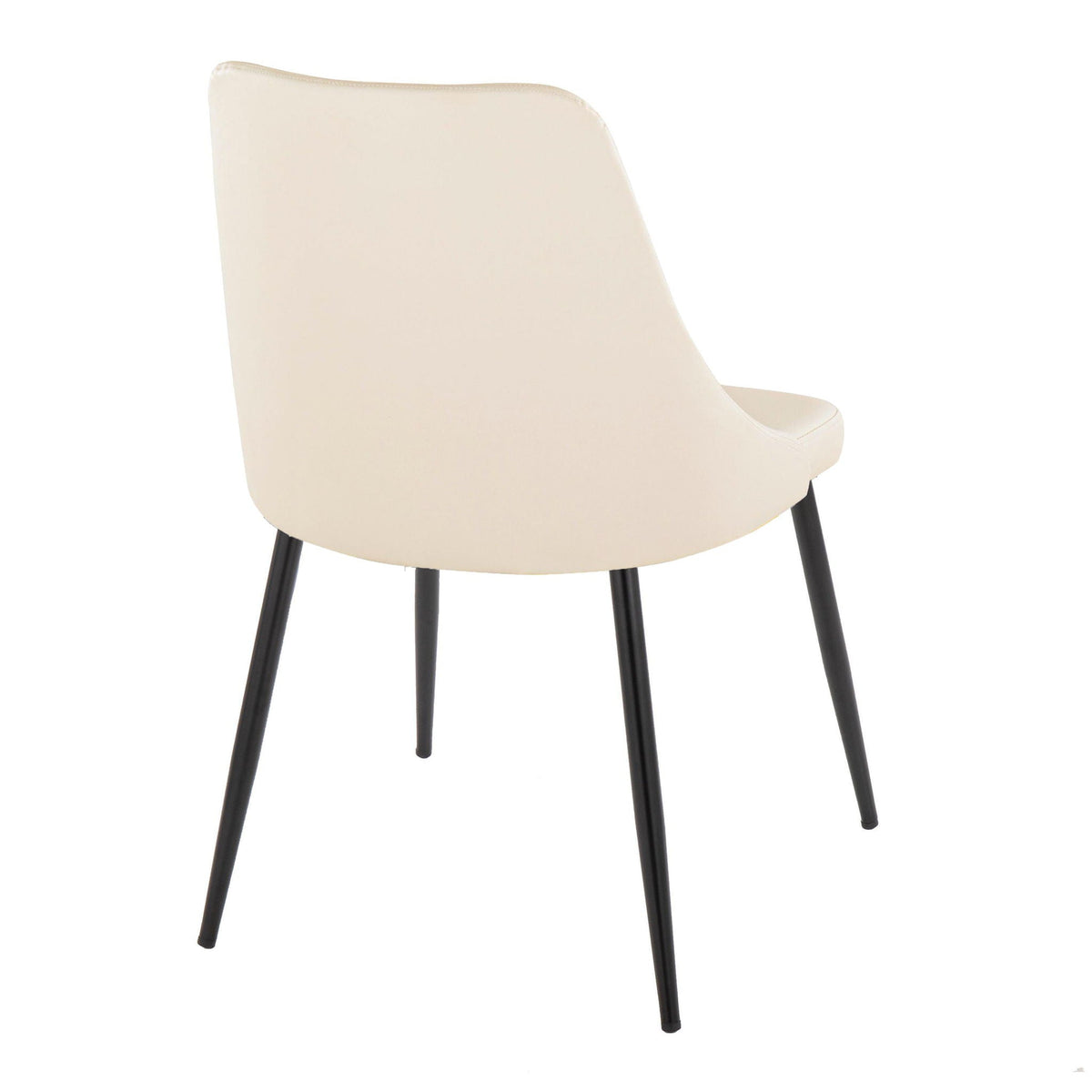 Giovanni contemporary dining chair set cream upholstery with black metal legs on Tampa Home & Garden Store
