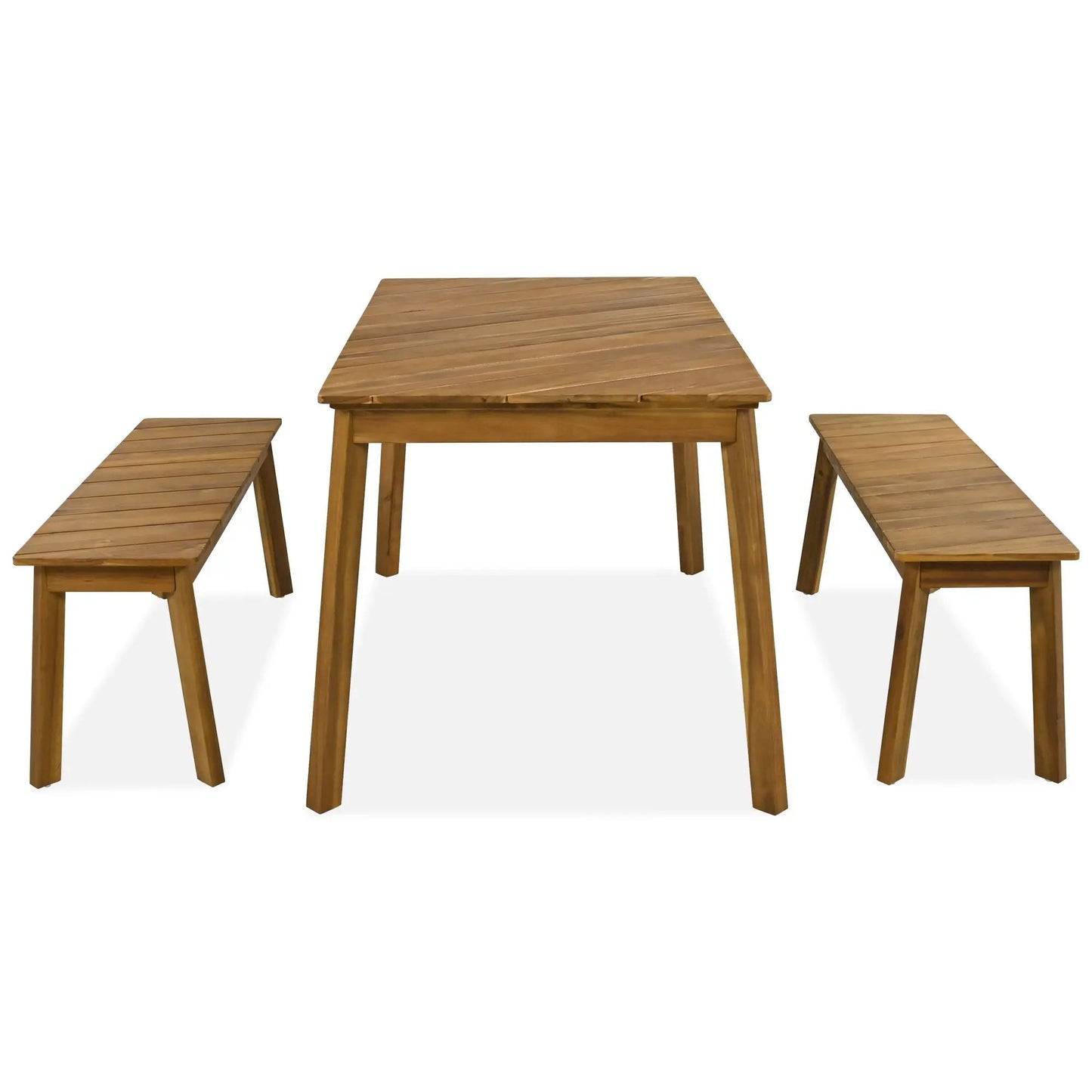 Acacia Wood Table Bench Set for Outdoor Patio