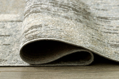 Arriston Washable Rug 8x10 Beige Abstract Design