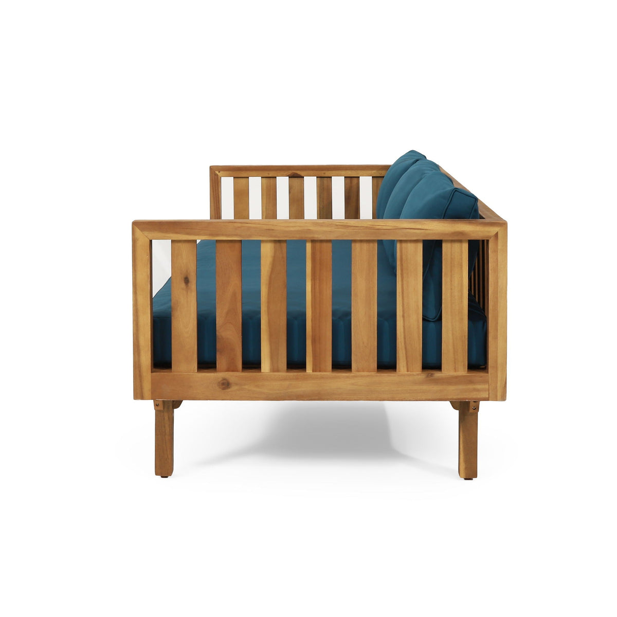 Claremont 3 Seater Daybed teak acacia wood teal cushions HouseOfZazla on Tampa Home & Garden Store