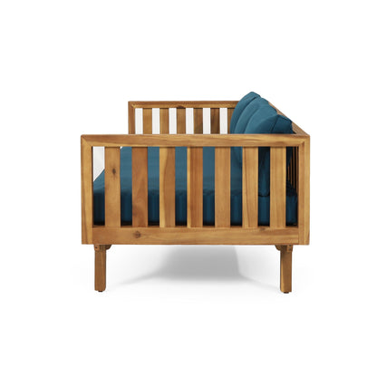 Claremont 3 Seater Daybed teak acacia wood teal cushions HouseOfZazla on Tampa Home & Garden Store