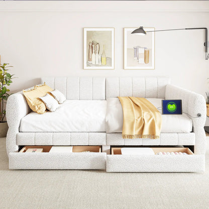Upholstered Platform Bed With USB Charging Ports