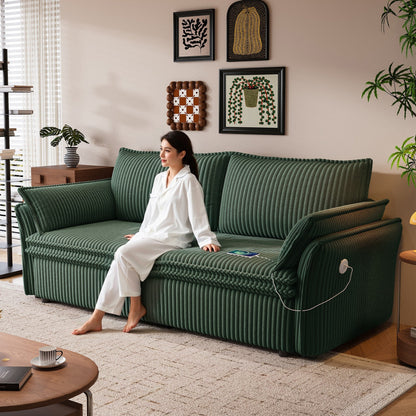 85 Inch Convertible Sofa Bed and a Plush Fleece