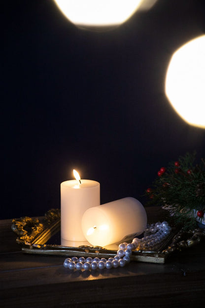LED Candles Wick and Remote Timer Set 2 White