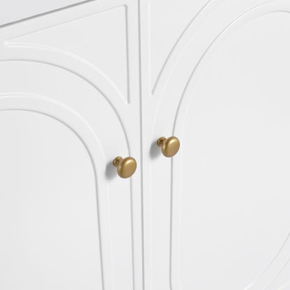 Freestanding bathroom vanity white with brass knobs and soft-close doors HouseOfZazla on Tampa Home & Garden Store