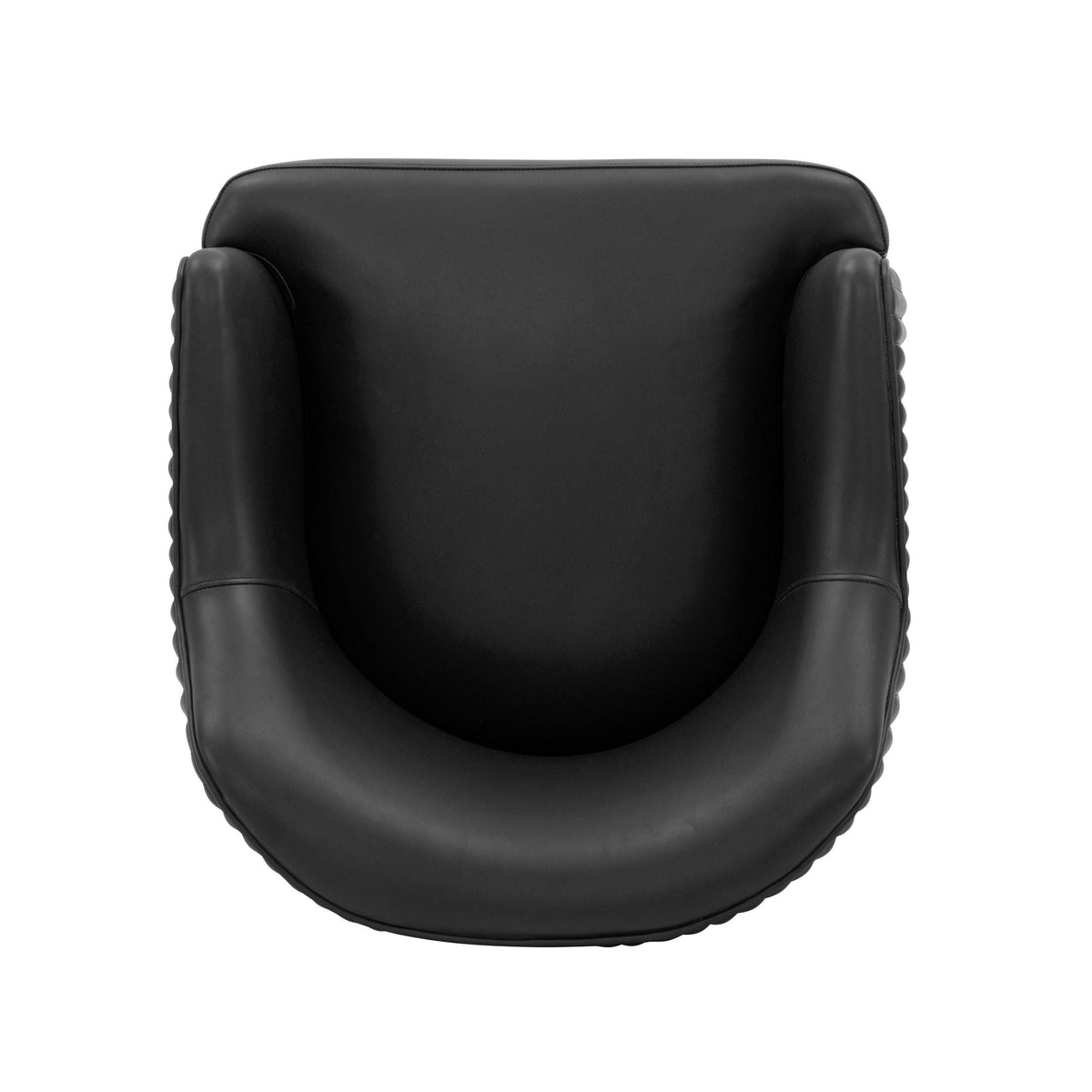 Arm chair black leather with padded back and ribbed arm detailing HouseOfZazla on Tampa Home & Garden Store