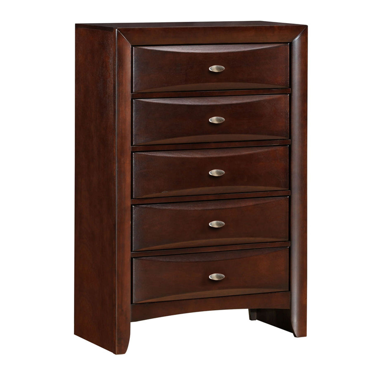 Ireland Elegant Design Storage Chest by HouseOfZazla, dark espresso curved-front drawers on Tampa Home & Garden Store