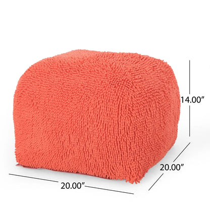 Spongy Square Pouf orange textured cover by Unique Piece Furniture on Tampa Home & Garden Store