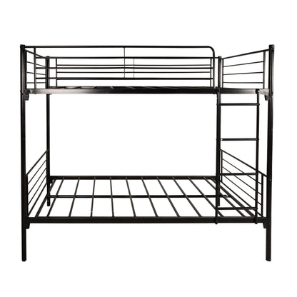 Twin over twin metal bunk bed frame in black with ladder, HouseOfZazla on Tampa Home & Garden Store