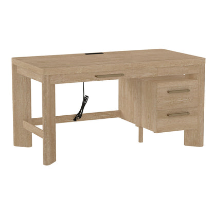 Tan wood 58-inch writing desk with spacious surface and drawers HouseOfZazla on Tampa Home & Garden Store