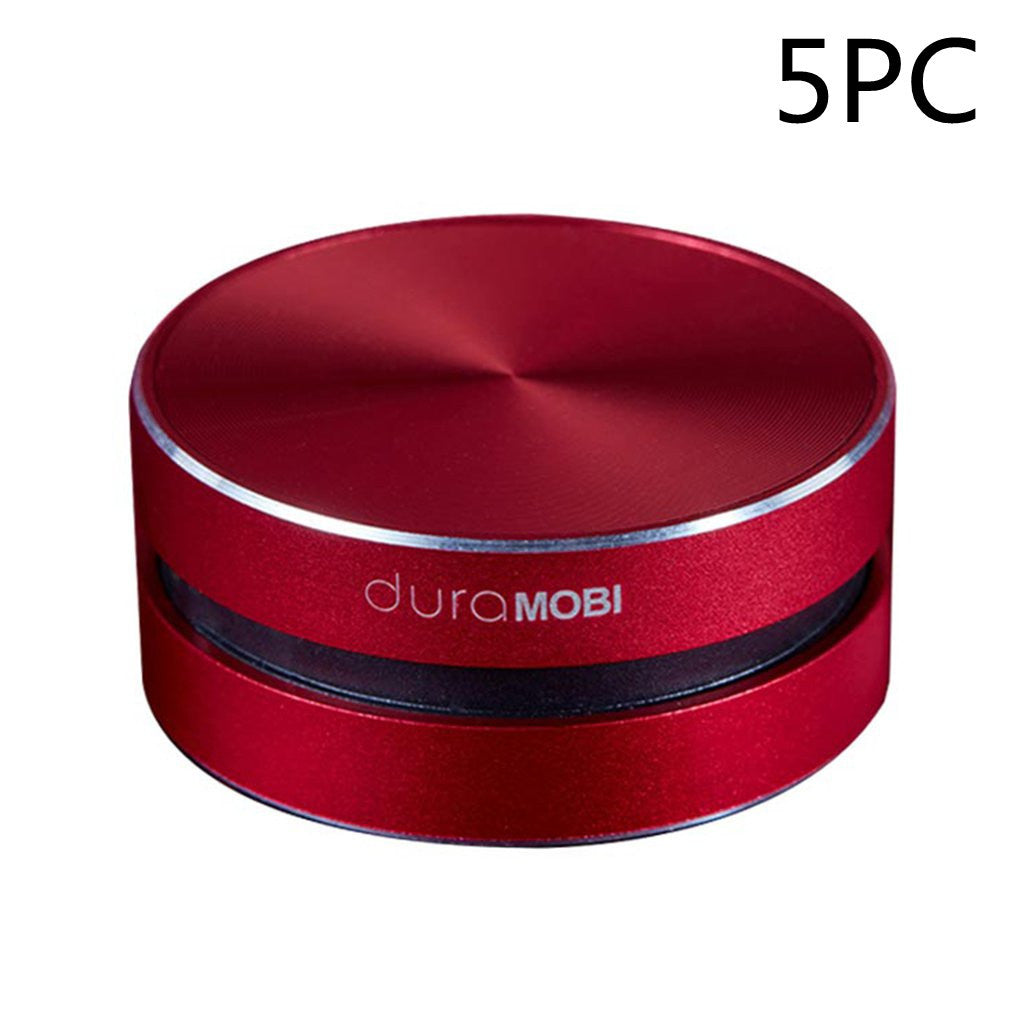 DuraMobi bone conduction speaker red circular aluminum body with silver ring Bluetooth portable audio on Tampa Home & Garden Store