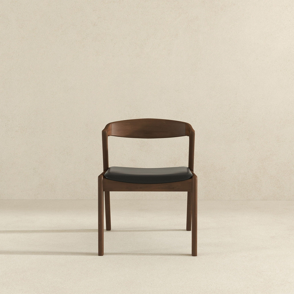 Mid-Century Modern Dining Chair Set of 2 solid wood frame black seat by HouseOfZazla on Tampa Home & Garden Store