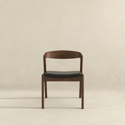 Mid-Century Modern Dining Chair Set of 2 solid wood frame black seat by HouseOfZazla on Tampa Home & Garden Store