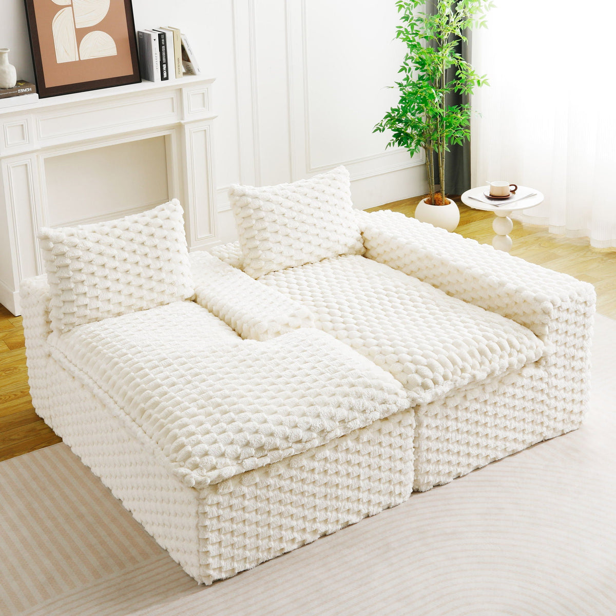 Modular Convertible Sofa and Twin Chaise Lounge