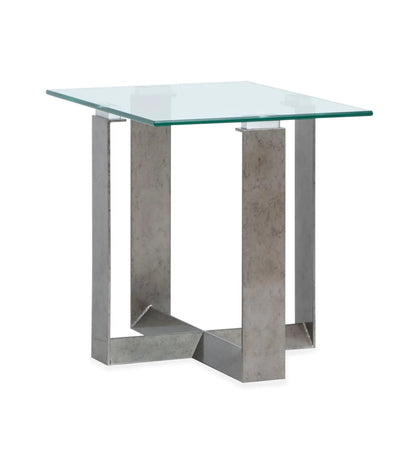 Holden Rectangular Glass Table with Pewter Frame