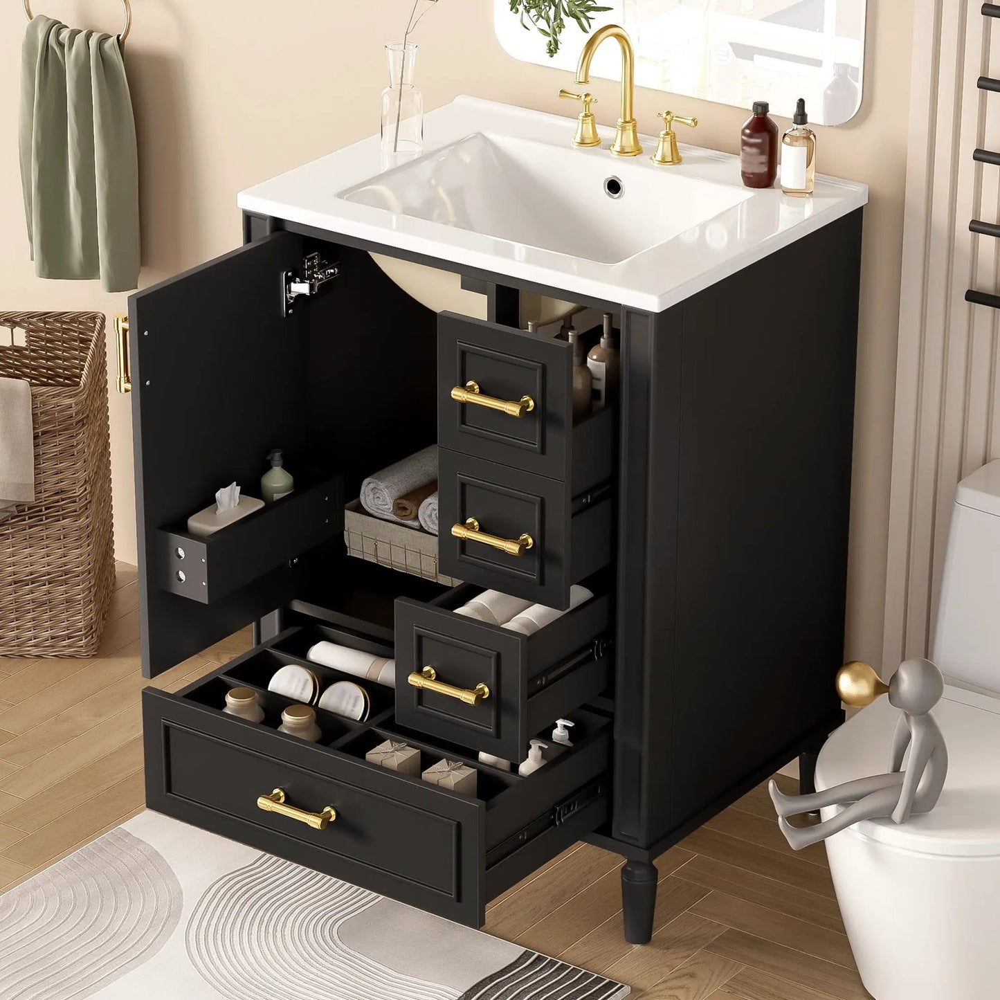 Traditional Bathroom Vanity With Soft Close Doors