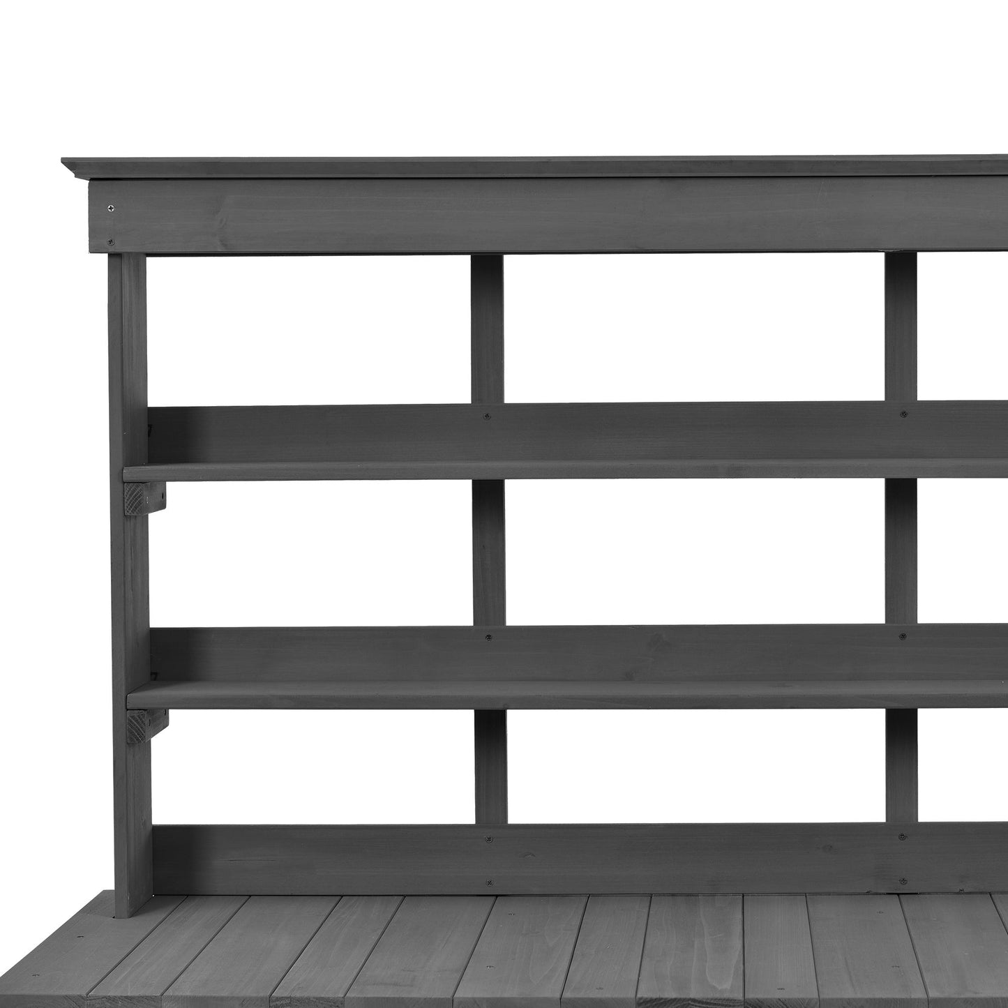Topmax 66'' outdoor farmhouse wooden potting bench table gray stained wood by HouseOfZazla on Tampa Home & Garden Store