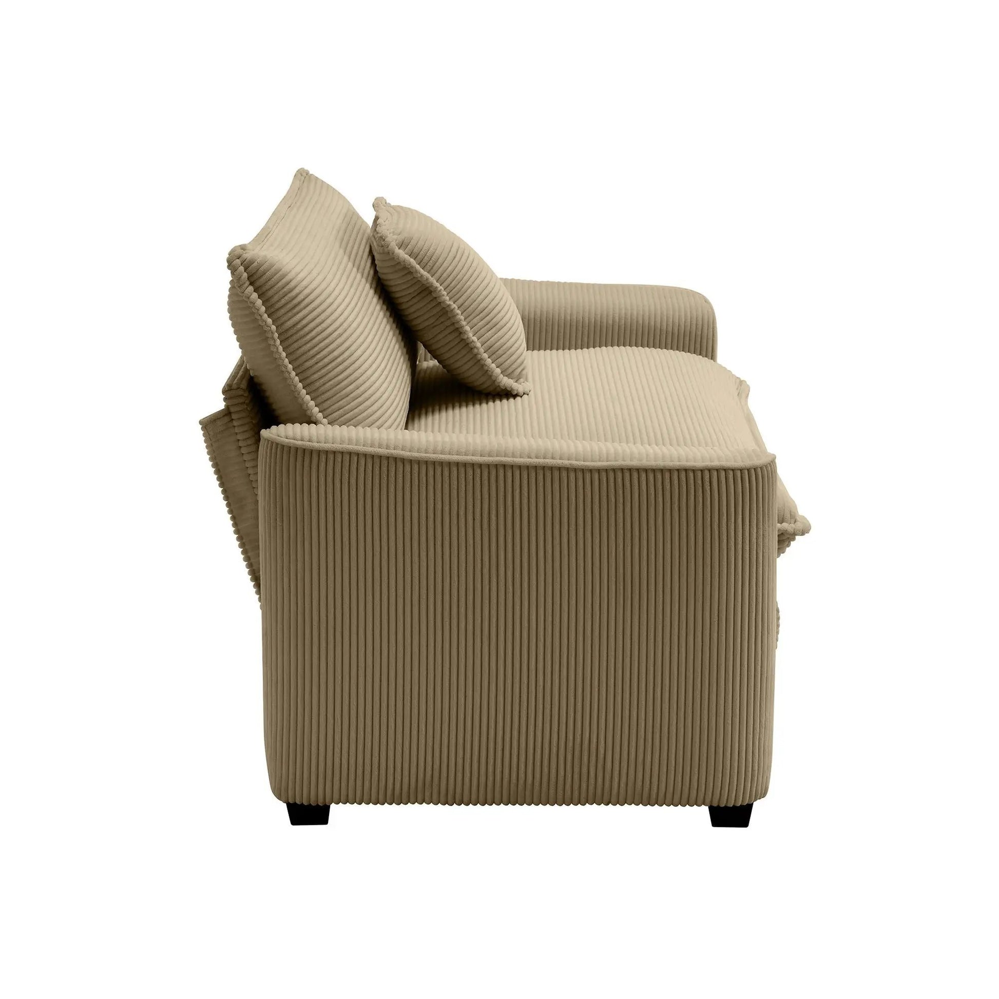 Modern Classic Fabric Single Chair with Pillow beige corduroy by Unique Piece Furniture on Tampa Home & Garden Store