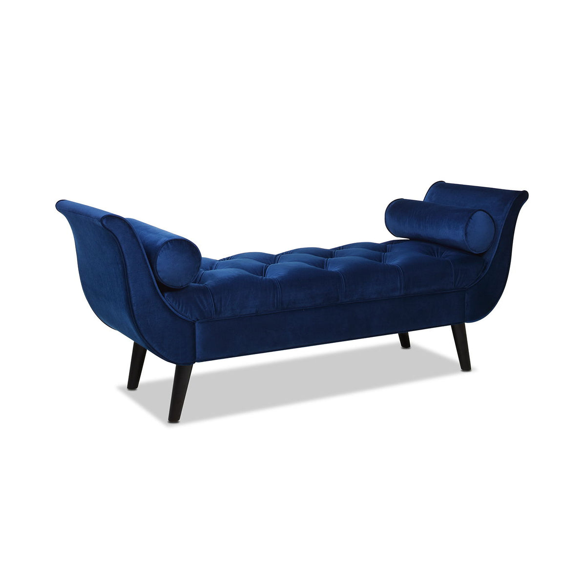 Tufted flared-arm entryway bench in royal blue velvet by HouseOfZazla on Tampa Home & Garden Store
