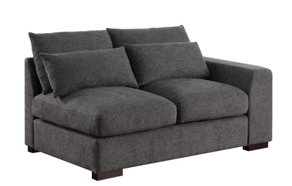 Tatman linen blend sectional with 2 ottomans in dark gray on Tampa Home & Garden Store