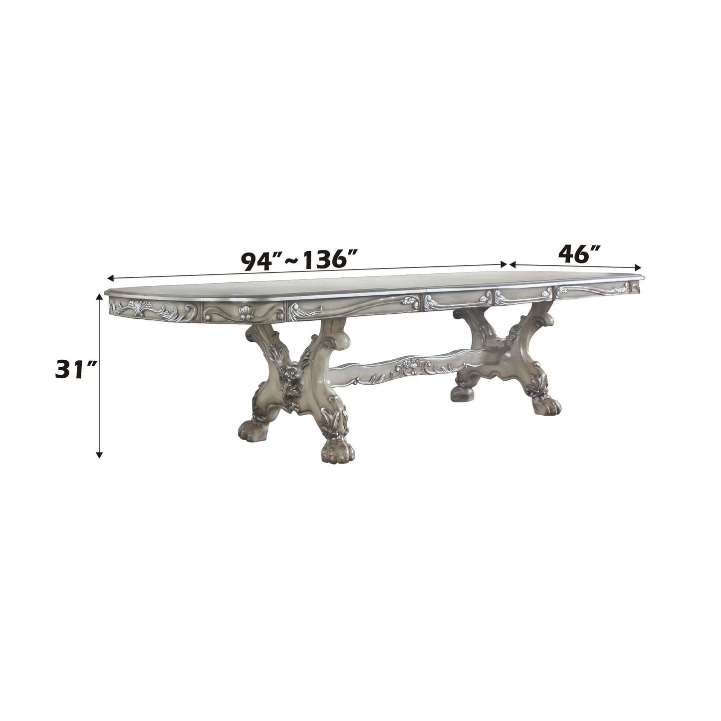 Dresden Expandable Dining Table with Curved Top