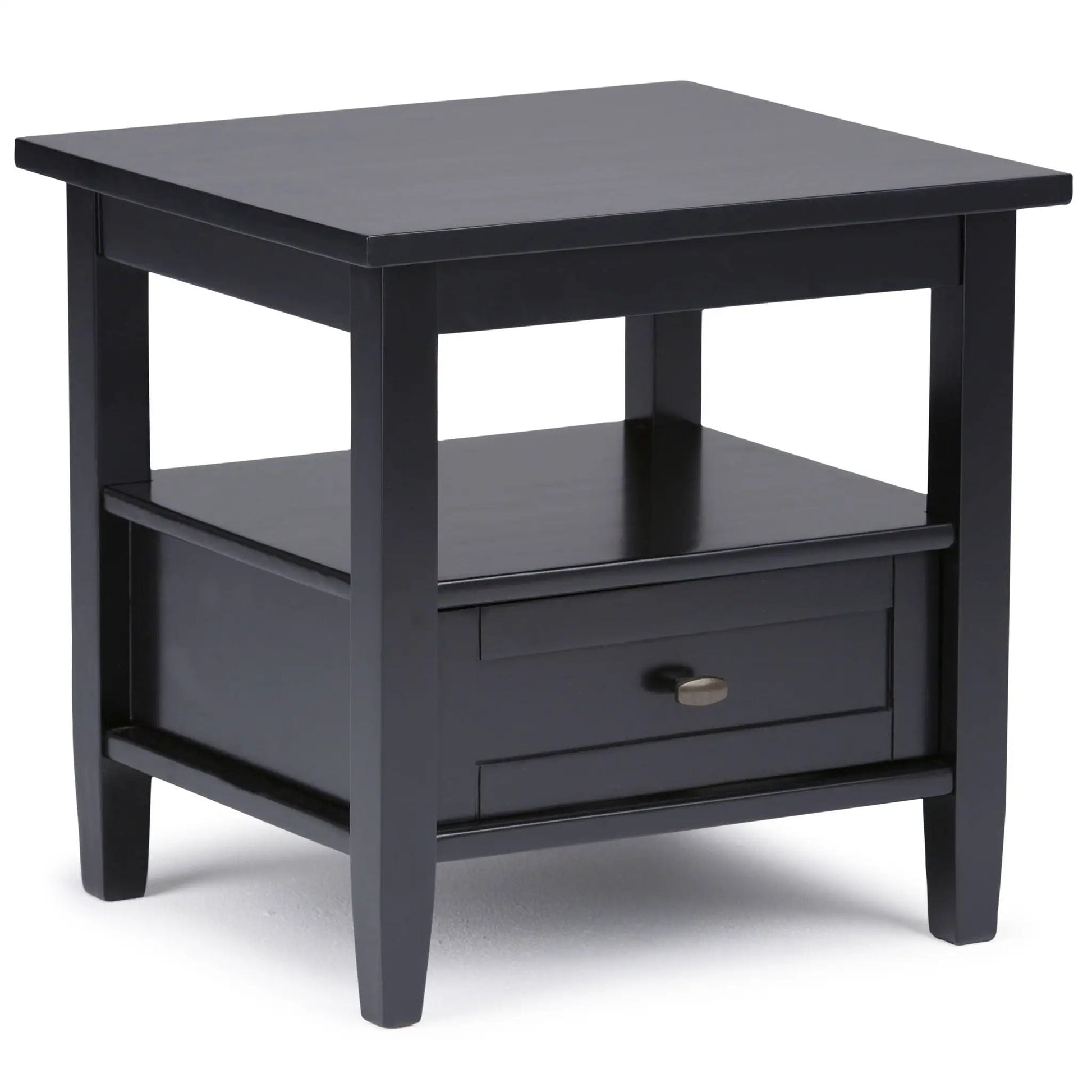 Warm Shaker coffee table in black finish with a front drawer and lower shelf on Tampa Home & Garden Store