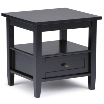 Warm Shaker coffee table in black finish with a front drawer and lower shelf on Tampa Home & Garden Store