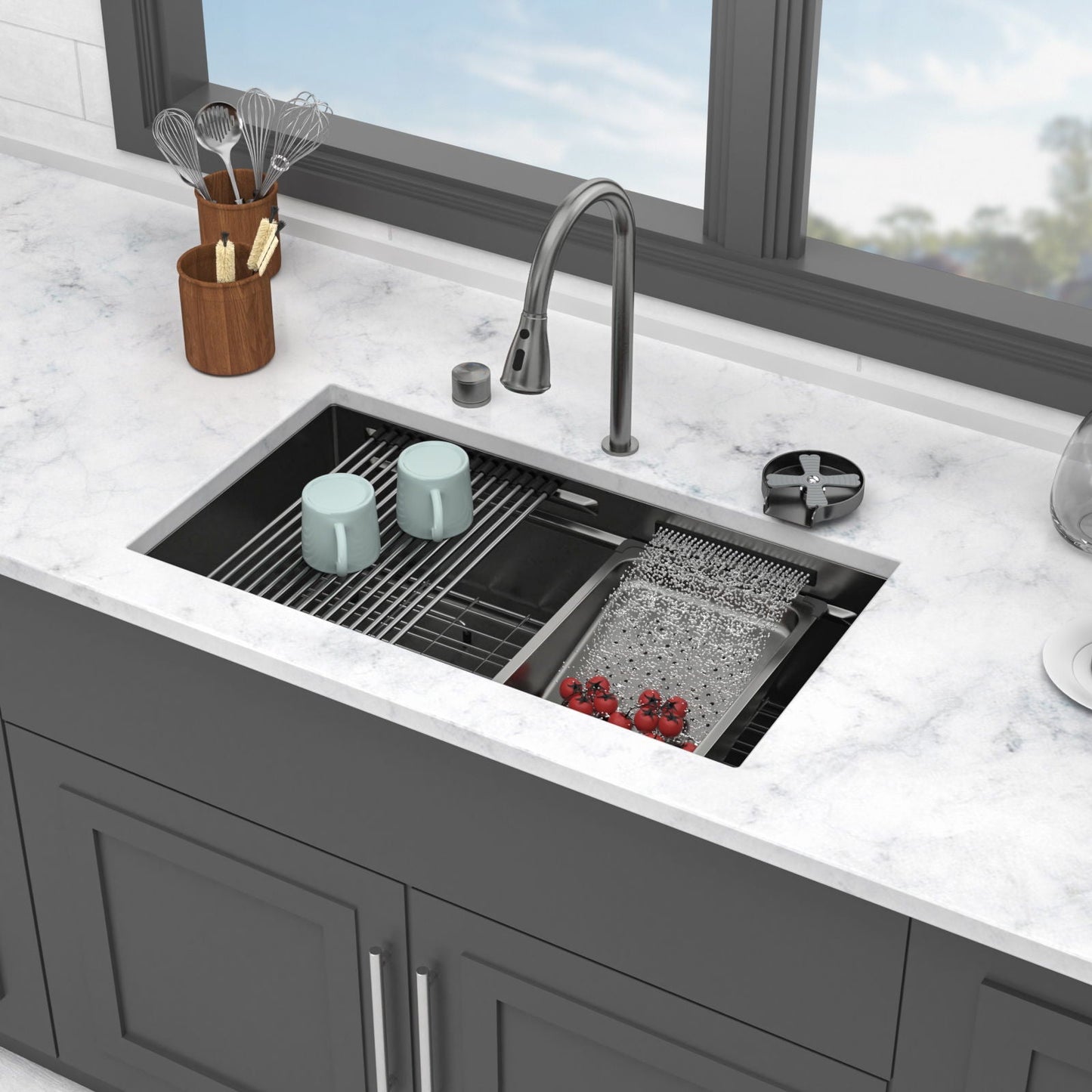 Undermount Workstation Sink and Faucet Set