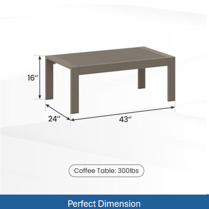 All Weather Outdoor Coffee Table and Wood Top