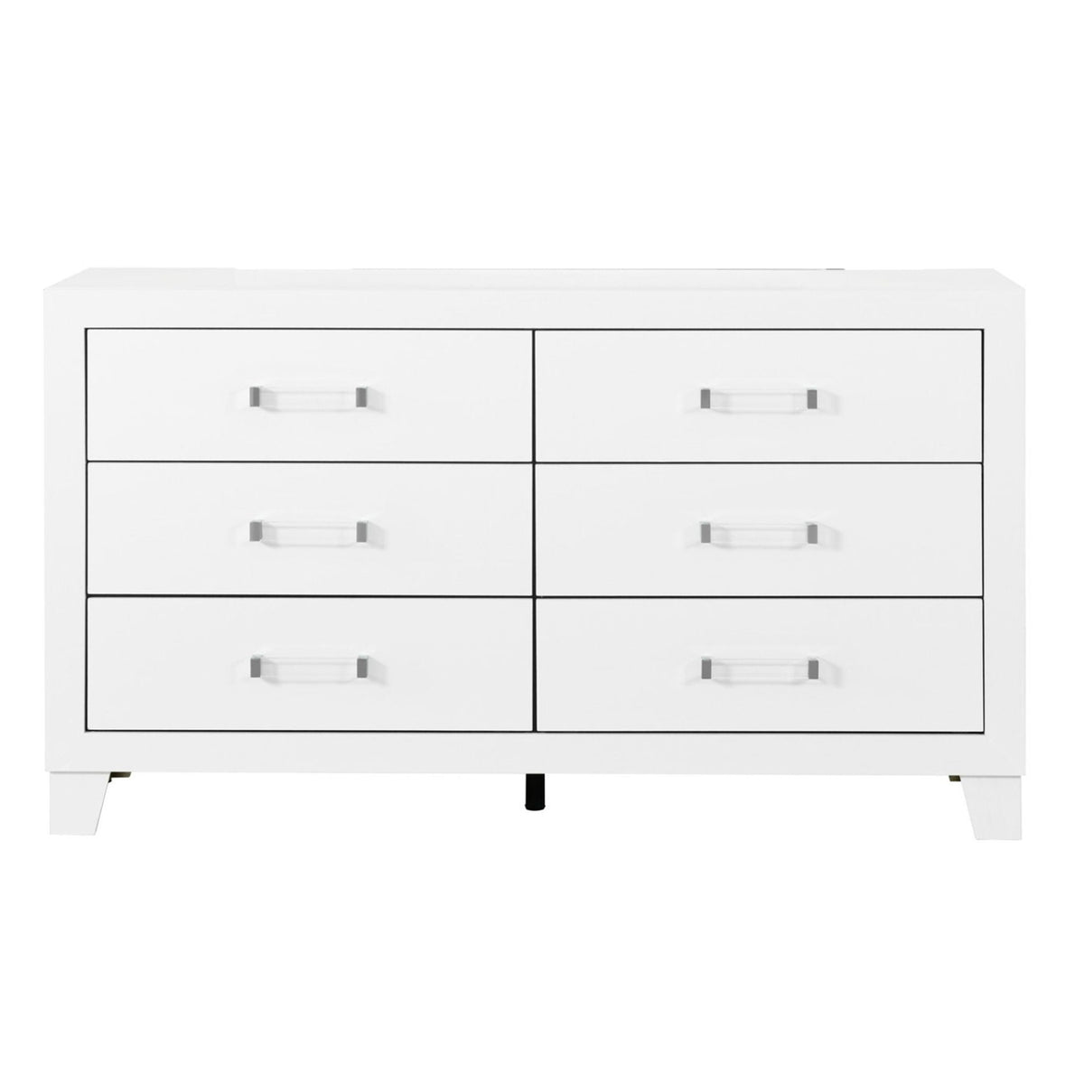 White dresser with acrylic hardware, 6-drawer unit by HouseOfZazla on Tampa Home & Garden Store