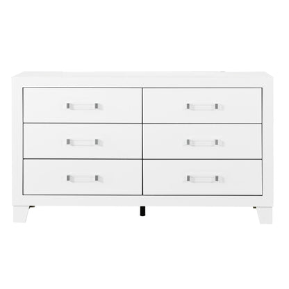 White dresser with acrylic hardware, 6-drawer unit by HouseOfZazla on Tampa Home & Garden Store
