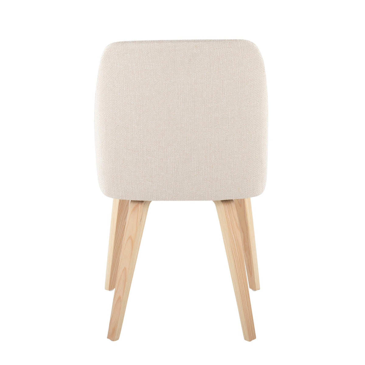 Contemporary padded dining chair beige-brown upholstery with natural wood legs on Tampa Home & Garden Store