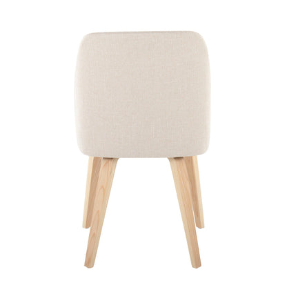 Contemporary padded dining chair beige-brown upholstery with natural wood legs on Tampa Home & Garden Store