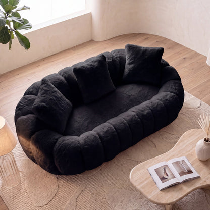 Ultra Soft And Floral Faux Fur Two Seater Sofa