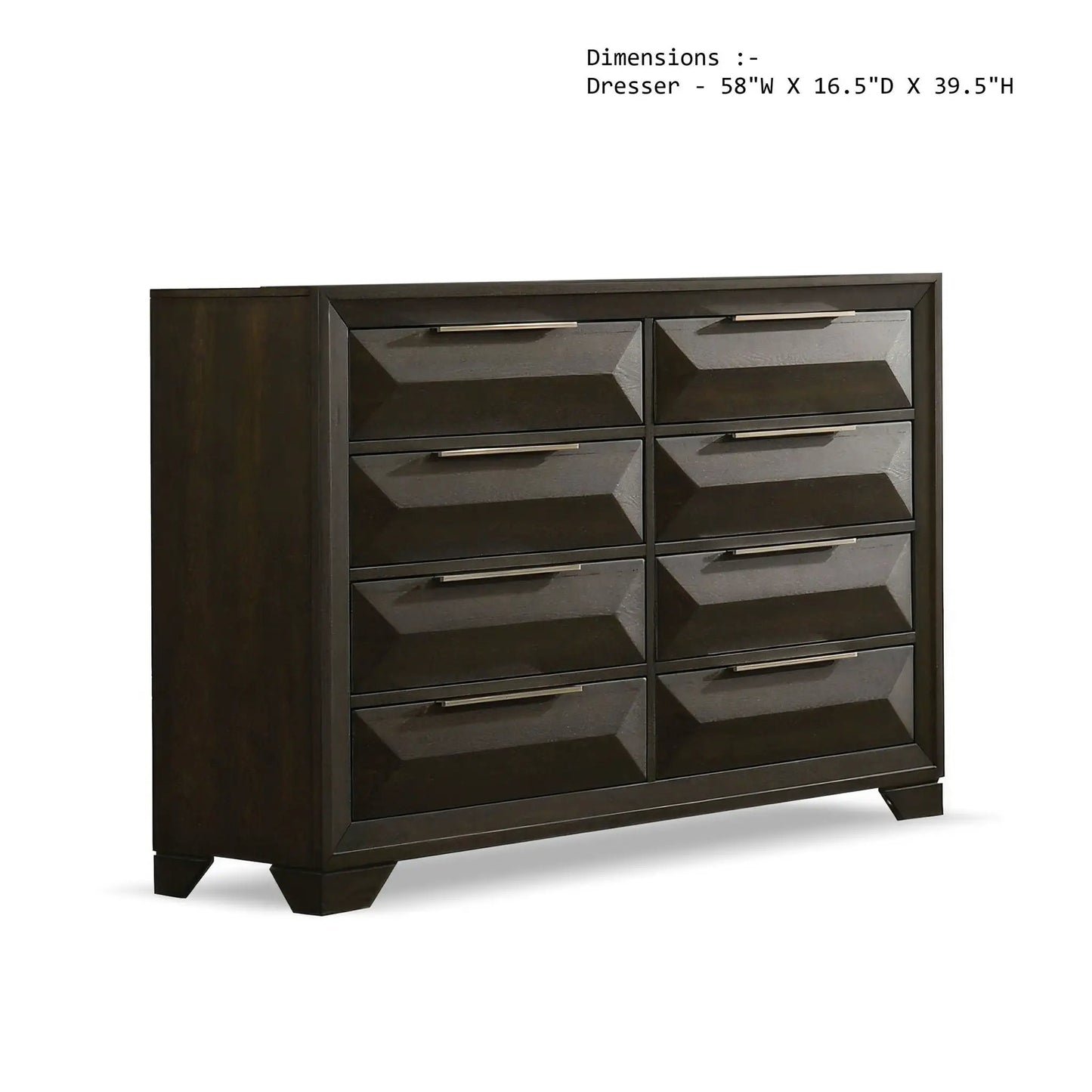 8-drawer dresser with beveled-front drawers in espresso finish by Unique Piece Furniture on Tampa Home & Garden Store