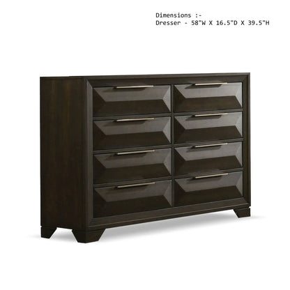 8-drawer dresser with beveled-front drawers in espresso finish by Unique Piece Furniture on Tampa Home & Garden Store
