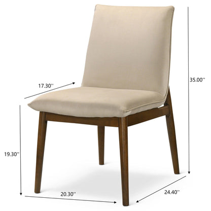 Monza contemporary dining chair with solid wood frame in beige upholstery by HouseOfZazla on Tampa Home & Garden Store