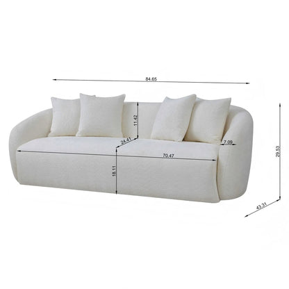 Linden ivory stationary sofa with plush textured cushions by Unique Piece Furniture on Tampa Home & Garden Store