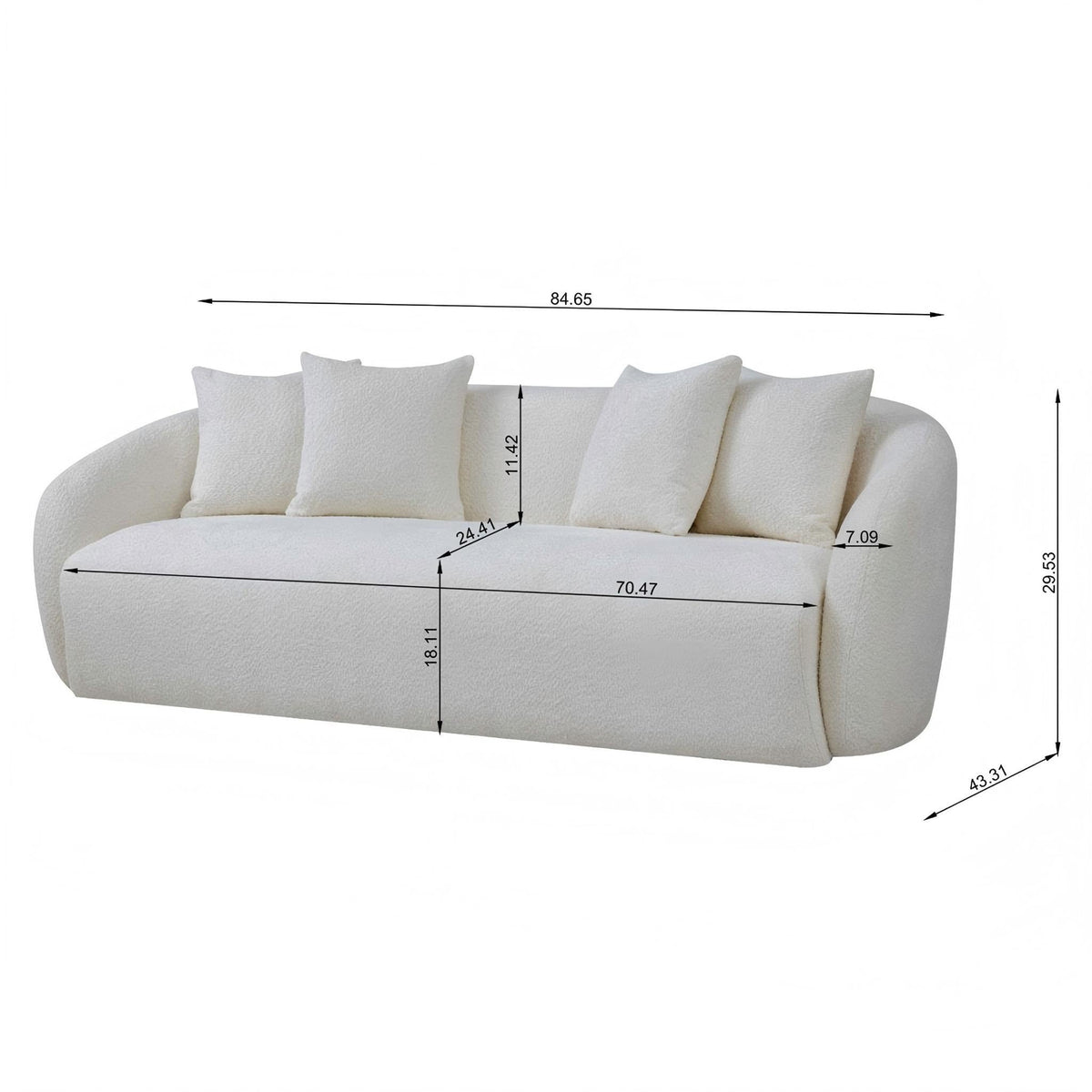 Linden Ivory Boucle Sofa For a Modern Home