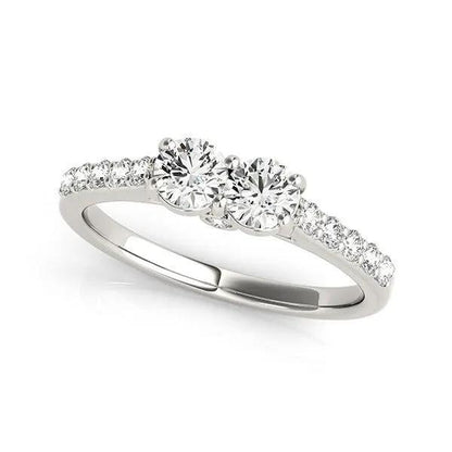 14k white gold two-stone diamond ring with pave band, 3/4 cttw, Bids.com on Tampa Home & Garden Store