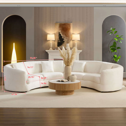 Classic Curved Tight Back Sofa And The Boucle