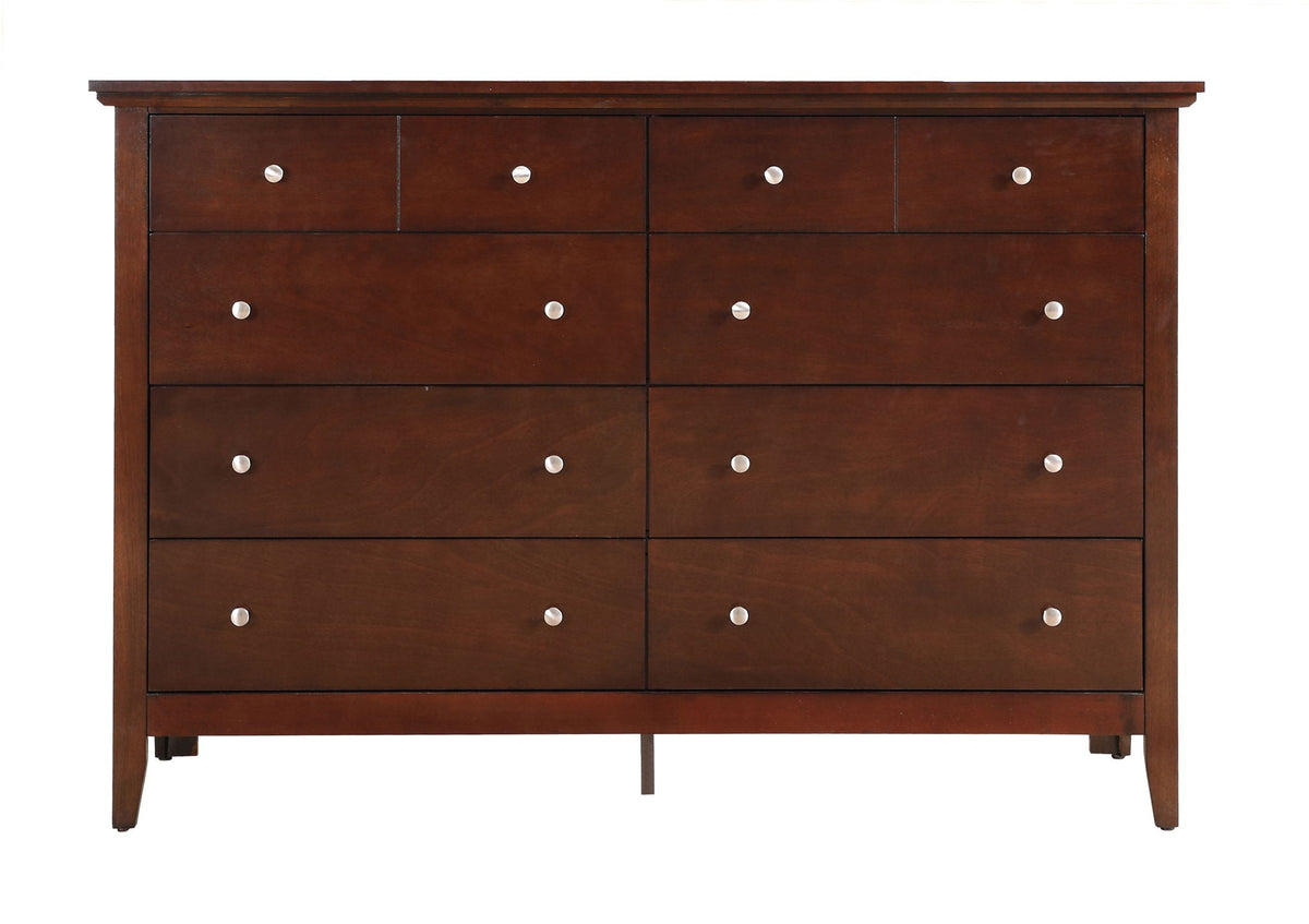 Dresser by HouseOfZazla in dark wood veneer with multiple drawers and silver knob pulls on Tampa Home & Garden Store