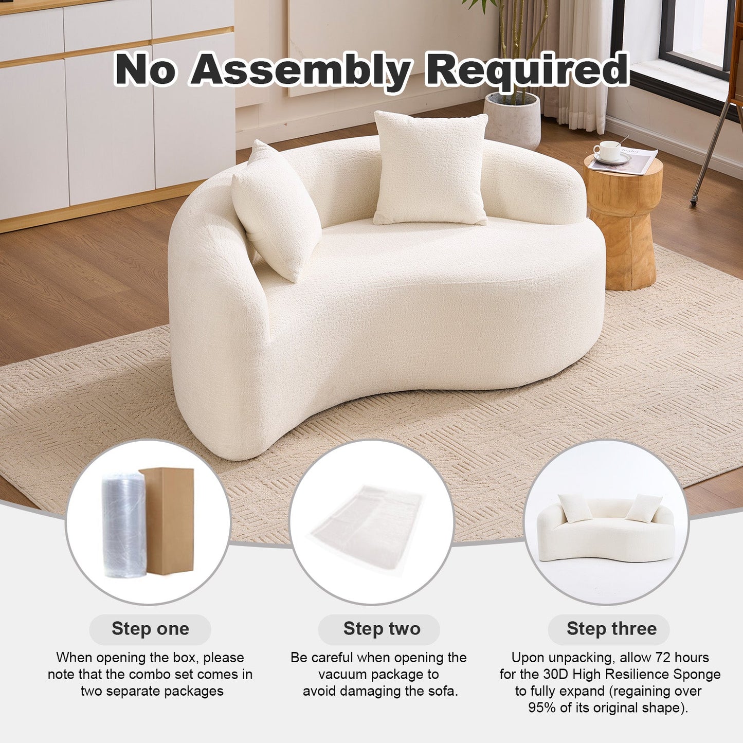 Chenille S Curved Sofa and Dual Depth Comfort