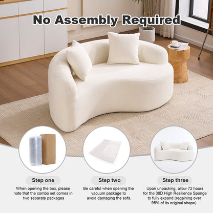 Chenille S Curved Sofa and Dual Depth Comfort